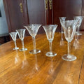 Cristaleria antigua completa para 8 comensales con licorera - Cositas Antiguas – La Guadaña, Anticuarios Online en Jerez , vender antigüedades, muebles antiguos