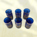 Set de cristal cobalto con detalles dorados – lujo - Cositas Antiguas – La Guadaña, Anticuarios Online en Jerez , vender antigüedades, muebles antiguos