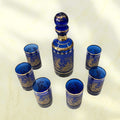Set de cristal cobalto con detalles dorados – lujo - Cositas Antiguas – La Guadaña, Anticuarios Online en Jerez , vender antigüedades, muebles antiguos