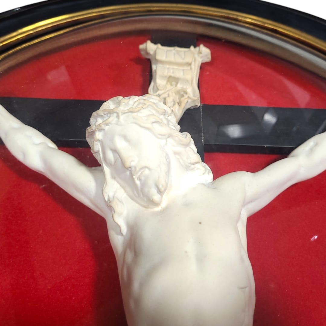 Crucifijo grande barro de pipa tallado a mano con cúpula - Cositas Antiguas – La Guadaña, Anticuarios Online en Jerez , vender antigüedades, muebles antiguos