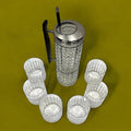 Coctelera de cristal con tapa de plata y vasos a juego - Cositas Antiguas – La Guadaña, Anticuarios Online en Jerez , vender antigüedades, muebles antiguos