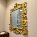 Espejo dorado isabelino del siglo XIX con talla en madera - Cositas Antiguas – La Guadaña, Anticuarios Online en Jerez , vender antigüedades, muebles antiguos