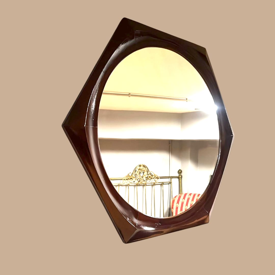 Espejo hexagonal de caoba – Diseño exclusivo y elegante - Cositas Antiguas – La Guadaña, Anticuarios Online en Jerez , vender antigüedades, muebles antiguos