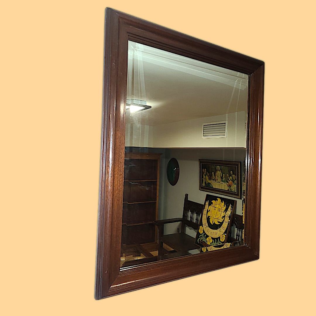Espejo rectangular de caoba con cristal biselado - Elegancia - Cositas Antiguas – La Guadaña, Anticuarios Online en Jerez , vender antigüedades, muebles antiguos