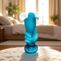 Florero de mano en cristal cuajado azul y blanco opalino - Cositas Antiguas – La Guadaña, Anticuarios Online en Jerez , vender antigüedades, muebles antiguos