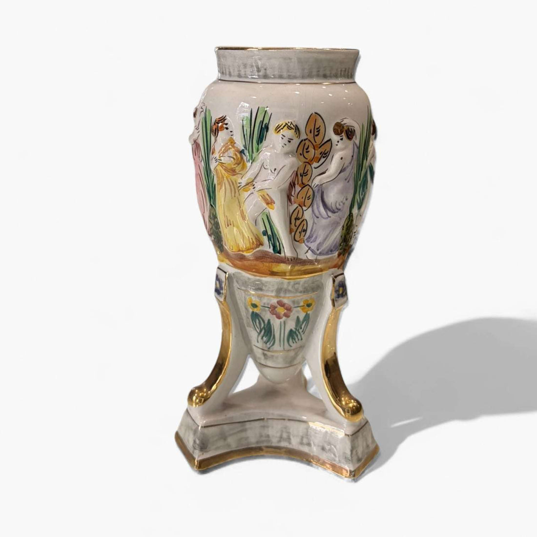 Florero Portugues decorado a mano, pieza única de colección - Cositas Antiguas – La Guadaña, Anticuarios Online en Jerez , vender antigüedades, muebles antiguos