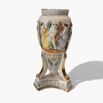 Florero Portugues decorado a mano, pieza única de colección - Cositas Antiguas – La Guadaña, Anticuarios Online en Jerez , vender antigüedades, muebles antiguos