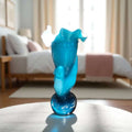 Florero de mano en cristal cuajado azul y blanco opalino - Cositas Antiguas – La Guadaña, Anticuarios Online en Jerez , vender antigüedades, muebles antiguos