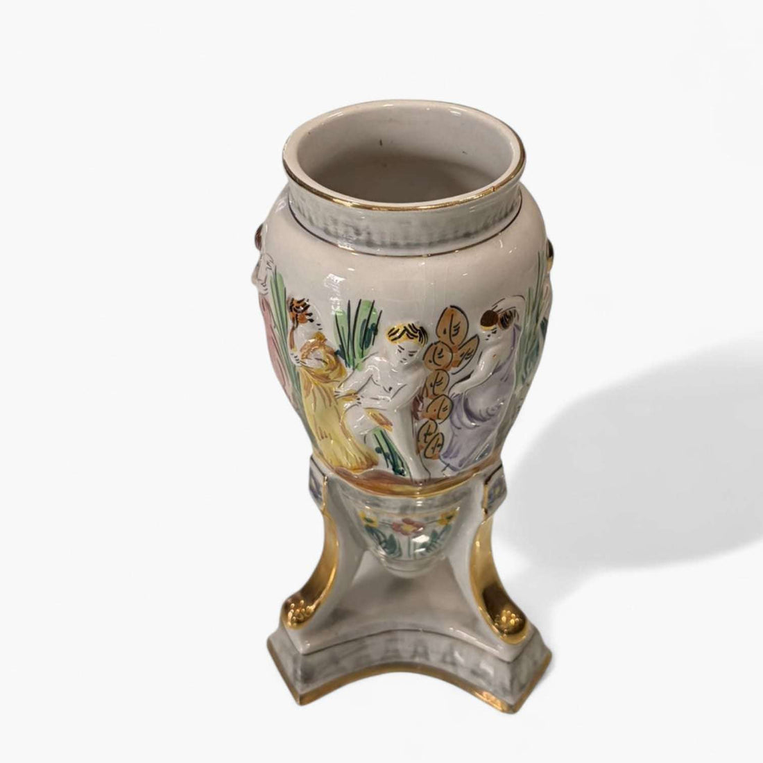 Florero Portugues decorado a mano, pieza única de colección - Cositas Antiguas – La Guadaña, Anticuarios Online en Jerez , vender antigüedades, muebles antiguos
