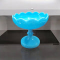 Frutero de opalina azul con diseño ondulado y elegante - Cositas Antiguas – La Guadaña, Anticuarios Online en Jerez , vender antigüedades, muebles antiguos