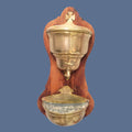 Fuente de sacristía antigua de metal dorado y madera - Cositas Antiguas – La Guadaña, Anticuarios Online en Jerez , vender antigüedades, muebles antiguos