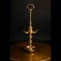 Velón antiguo de aceite de 3 brazos en metal dorado - Cositas Antiguas – La Guadaña, Anticuarios Online en Jerez , vender antigüedades, muebles antiguos