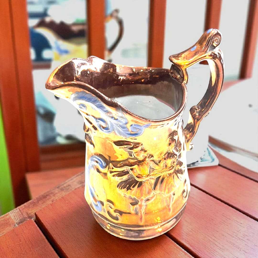 Jarra de reflejo metálico de Bristol del siglo XIX única - Cositas Antiguas – La Guadaña, Anticuarios Online en Jerez , vender antigüedades, muebles antiguos