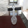 Jarra licorera de cristal tallada con asa elegante - Cositas Antiguas – La Guadaña, Anticuarios Online en Jerez , vender antigüedades, muebles antiguos