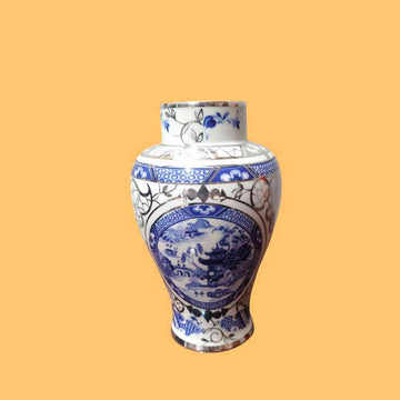 Florero de porcelana azul y blanco exclusivo - Cositas Antiguas – La Guadaña, Anticuarios Online en Jerez , vender antigüedades, muebles antiguos