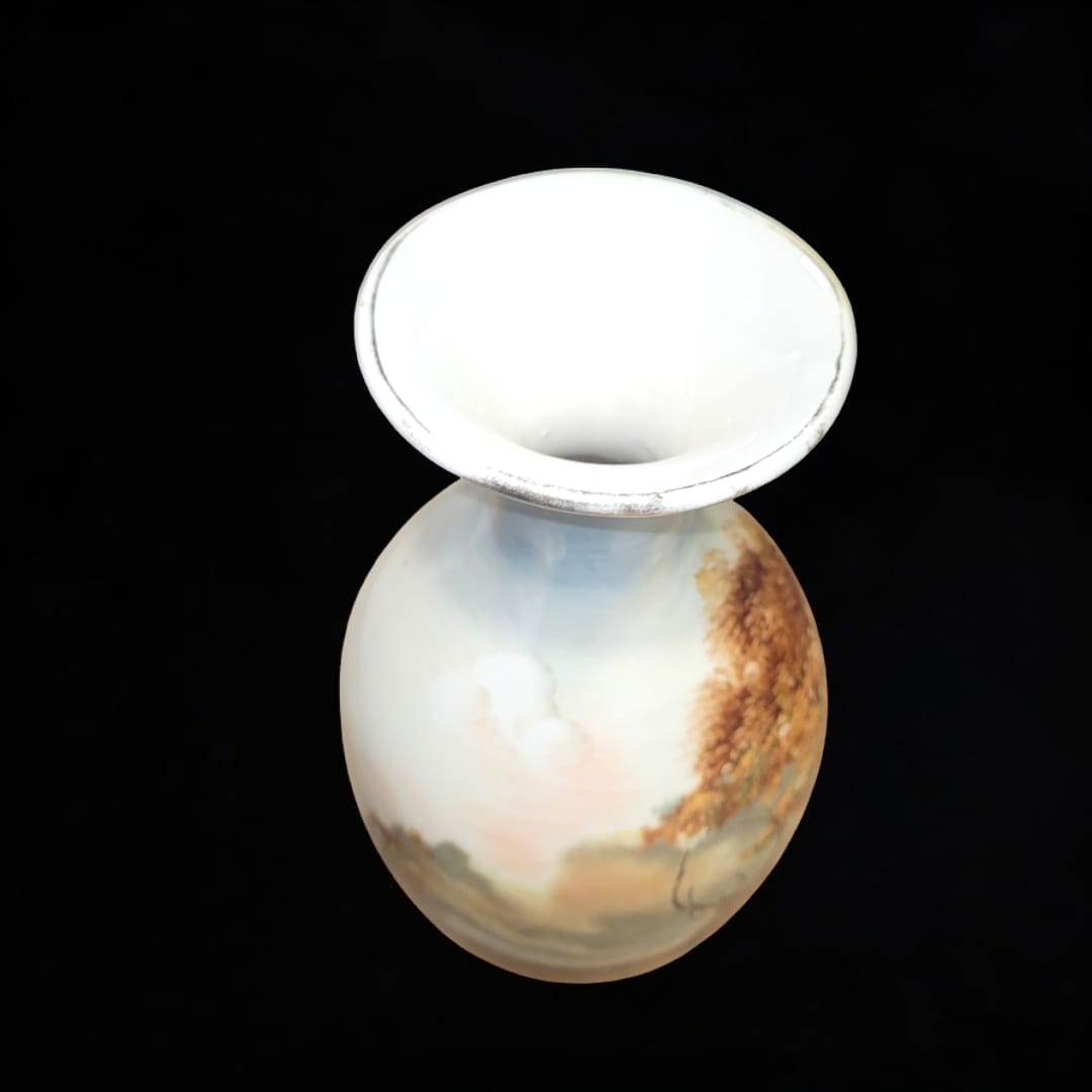 Jarron de porcelana decorado con ciervos y paisaje natural - Cositas Antiguas – La Guadaña, Anticuarios Online en Jerez , vender antigüedades, muebles antiguos