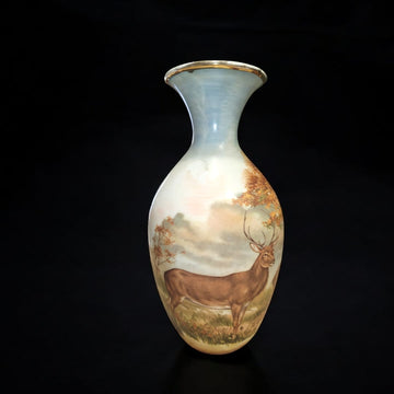 Jarron de porcelana decorado con ciervos y paisaje natural - Cositas Antiguas – La Guadaña, Anticuarios Online en Jerez , vender antigüedades, muebles antiguos