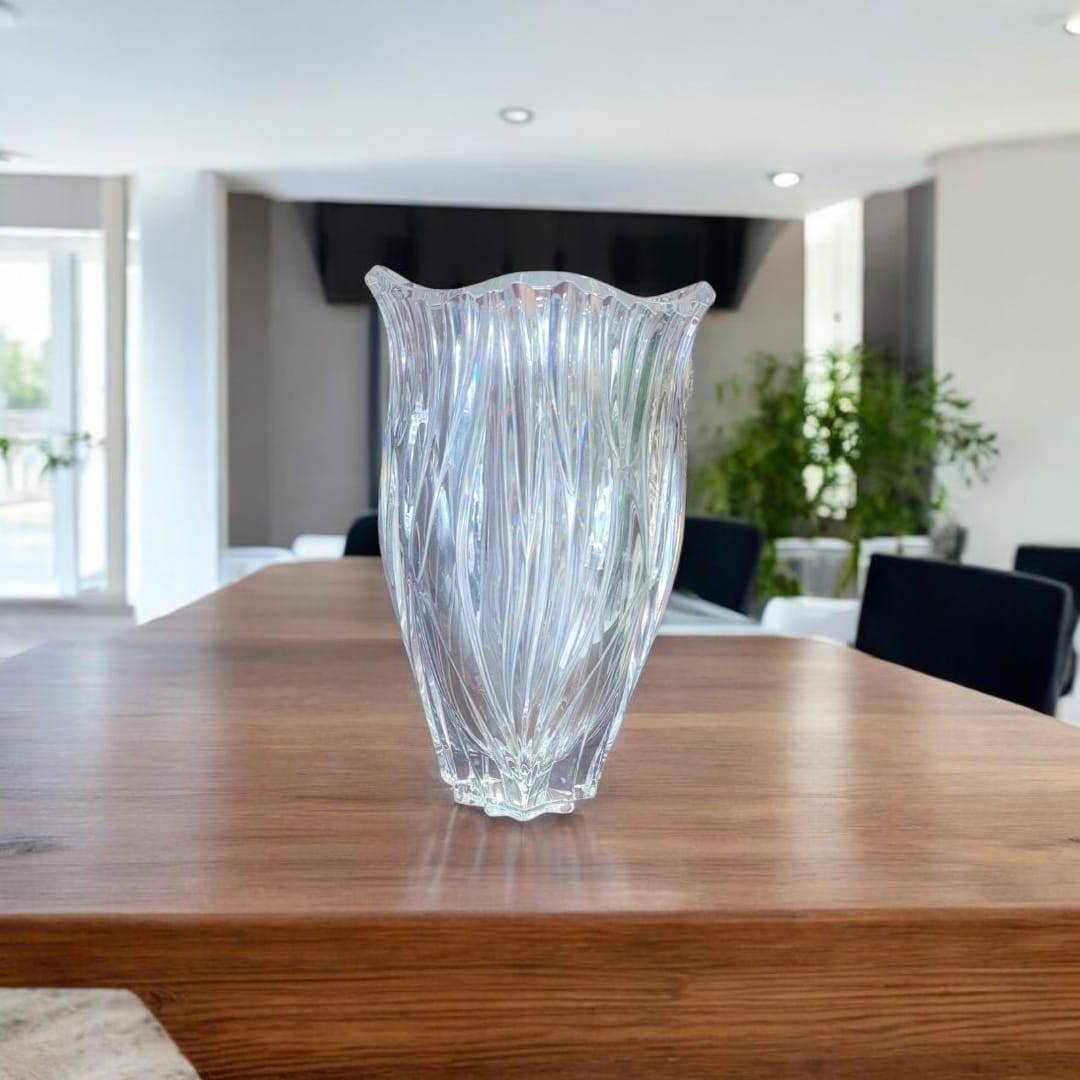 Jarrón de cristal tallado DARO con flor de plata de ley - Cositas Antiguas – La Guadaña, Anticuarios Online en Jerez , vender antigüedades, muebles antiguos