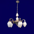 Lámpara antigua de 5 brazos con cabezales de cristal - Cositas Antiguas – La Guadaña, Anticuarios Online en Jerez , vender antigüedades, muebles antiguos
