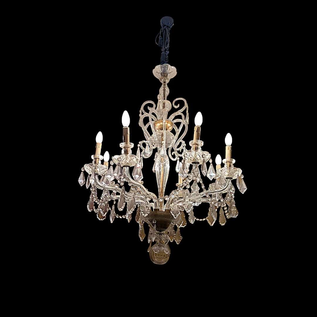 Lampara de cristal de salón única y elegante - Cositas Antiguas – La Guadaña, Anticuarios Online en Jerez , vender antigüedades, muebles antiguos
