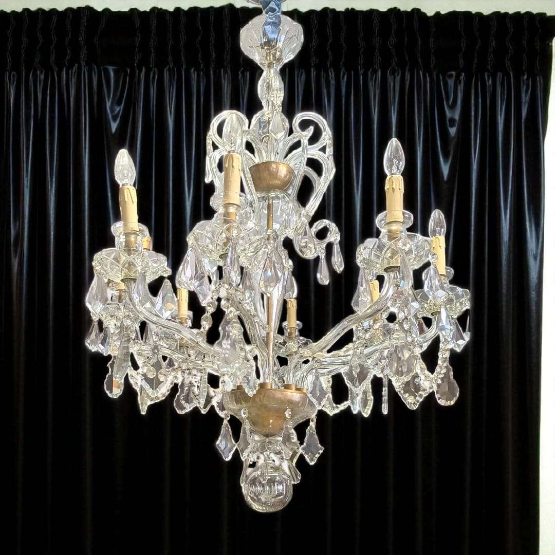 Lampara de cristal de salón única y elegante - Cositas Antiguas – La Guadaña, Anticuarios Online en Jerez , vender antigüedades, muebles antiguos