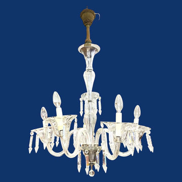 Lampara de techo de cristal con 5 brazos elegante - Cositas Antiguas – La Guadaña, Anticuarios Online en Jerez , vender antigüedades, muebles antiguos