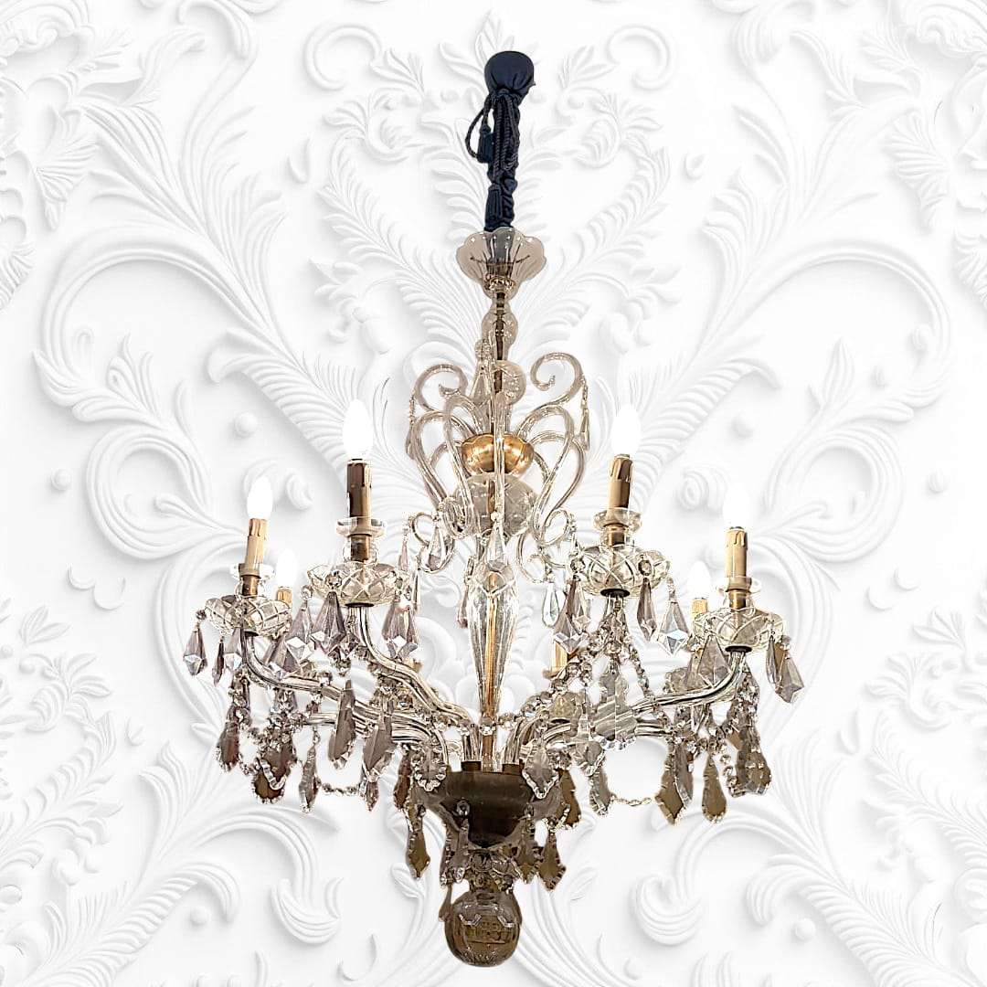 Lampara de cristal de salón única y elegante - Cositas Antiguas – La Guadaña, Anticuarios Online en Jerez , vender antigüedades, muebles antiguos
