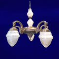 Lámpara antigua de 5 brazos con cabezales de cristal - Cositas Antiguas – La Guadaña, Anticuarios Online en Jerez , vender antigüedades, muebles antiguos