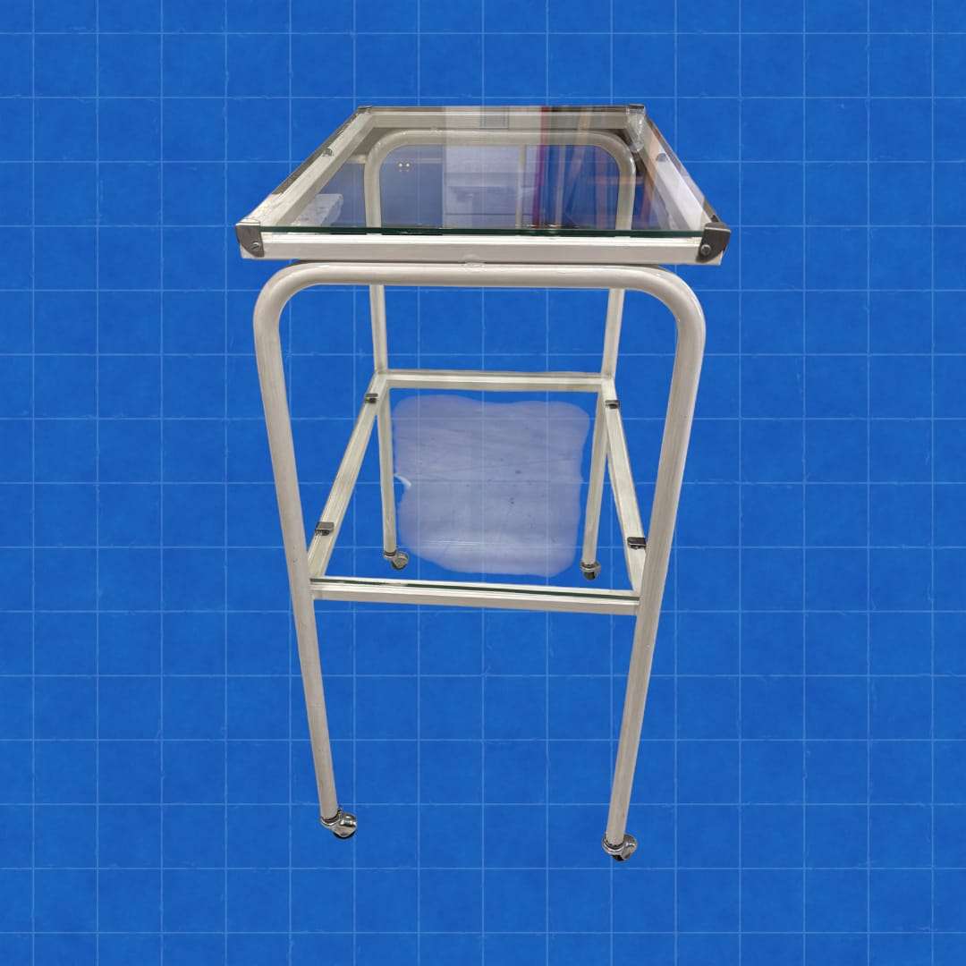 Mesa auxiliar antigua de hospital | Metal y cristal - Cositas Antiguas – La Guadaña, Anticuarios Online en Jerez , vender antigüedades, muebles antiguos