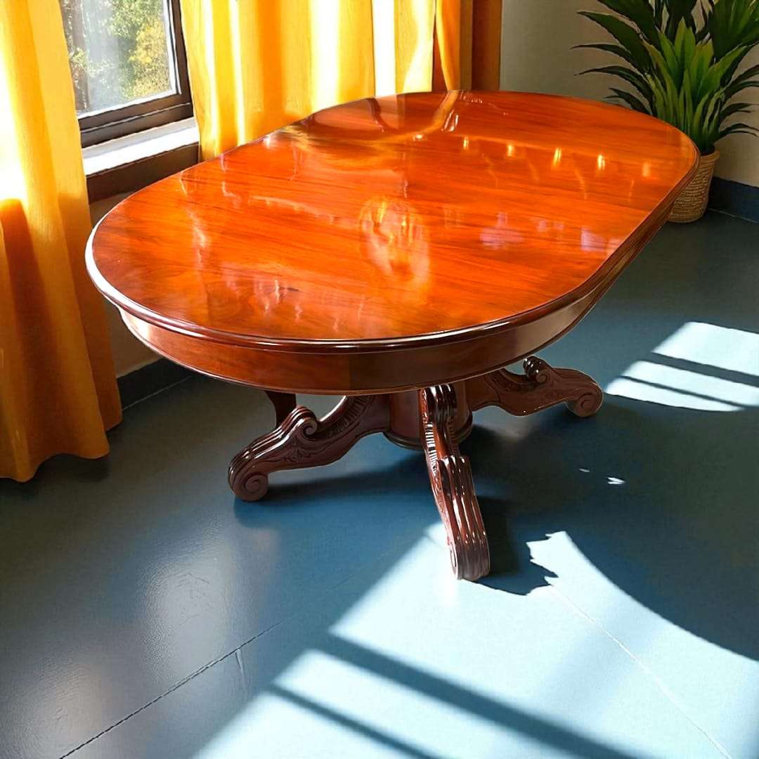 Mesa comedor de caoba antigua con patas talladas a mano - Cositas Antiguas – La Guadaña, Anticuarios Online en Jerez , vender antigüedades, muebles antiguos