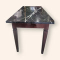 Mesa auxiliar de madera con elegante tapa de mármol negro - Cositas Antiguas – La Guadaña, Anticuarios Online en Jerez , vender antigüedades, muebles antiguos
