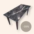 Mesa auxiliar de madera con elegante tapa de mármol negro - Cositas Antiguas – La Guadaña, Anticuarios Online en Jerez , vender antigüedades, muebles antiguos