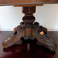 Mesa comedor de caoba con pedestal tallado - pieza única - Cositas Antiguas – La Guadaña, Anticuarios Online en Jerez , vender antigüedades, muebles antiguos
