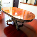 Mesa comedor de caoba con pedestal tallado - pieza única - Cositas Antiguas – La Guadaña, Anticuarios Online en Jerez , vender antigüedades, muebles antiguos