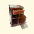 Mesa de noche de caoba con tapa de cristal antigua única - Cositas Antiguas – La Guadaña, Anticuarios Online en Jerez , vender antigüedades, muebles antiguos