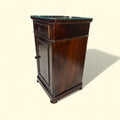 Mesa de noche de caoba con tapa de cristal antigua única - Cositas Antiguas – La Guadaña, Anticuarios Online en Jerez , vender antigüedades, muebles antiguos