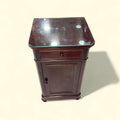Mesa de noche de caoba con tapa de cristal antigua única - Cositas Antiguas – La Guadaña, Anticuarios Online en Jerez , vender antigüedades, muebles antiguos
