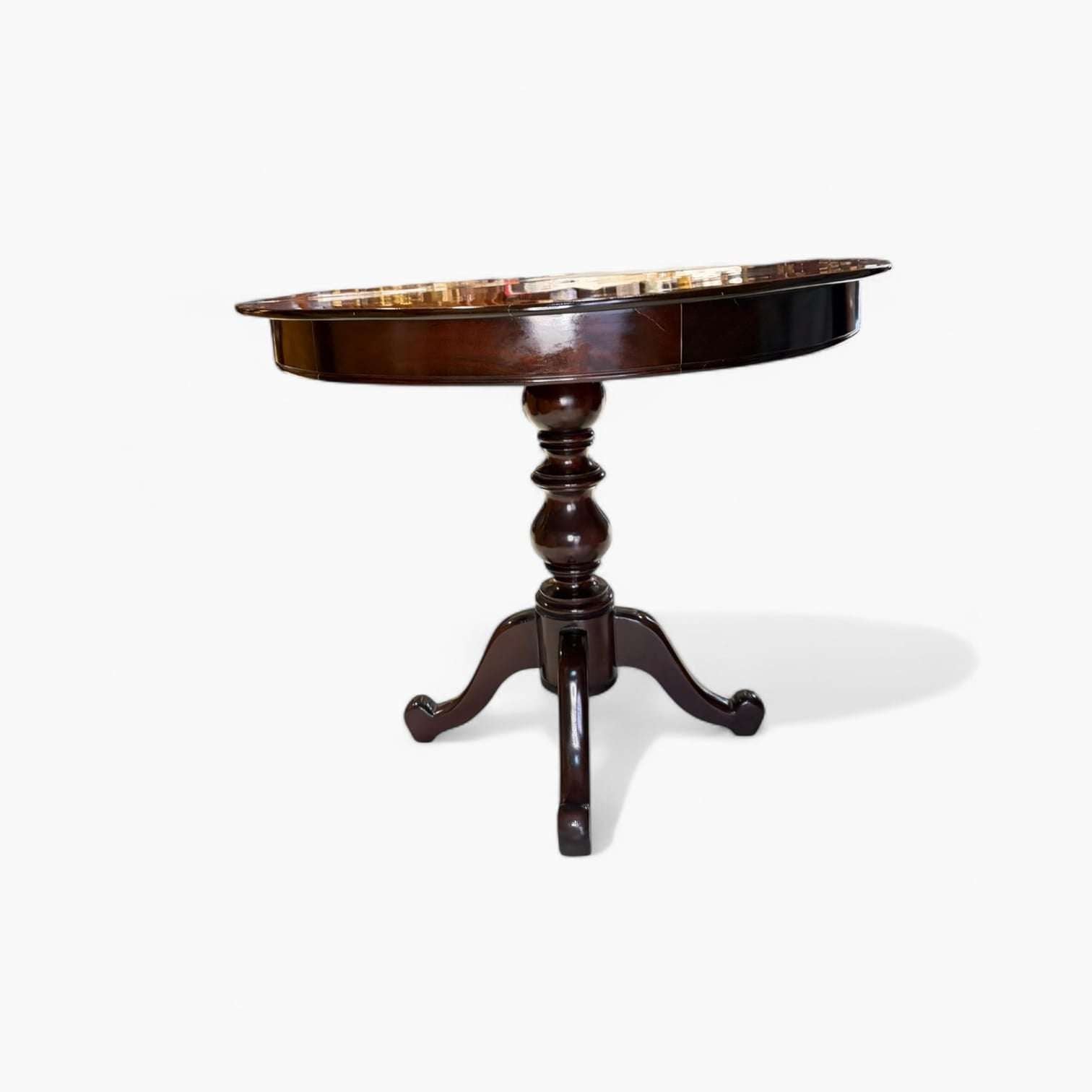 Mesa redonda de caoba clásica | Elegancia y calidad únicas - Cositas Antiguas – La Guadaña, Anticuarios Online en Jerez , vender antigüedades, muebles antiguos