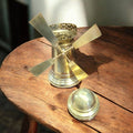 Tarro de metal dorado con forma de molino de viento - Cositas Antiguas – La Guadaña, Anticuarios Online en Jerez , vender antigüedades, muebles antiguos