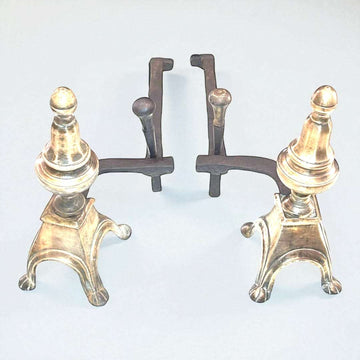 Morillos de bronce y hierro vintage – elegancia clásica - Cositas Antiguas – La Guadaña, Anticuarios Online en Jerez , vender antigüedades, muebles antiguos