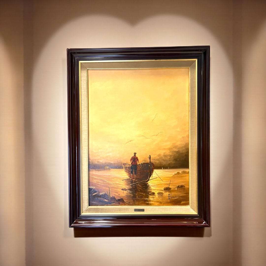 Óleo de marina firmado por F. Sanchis 77 – Arte exclusivo - Cositas Antiguas – La Guadaña, Anticuarios Online en Jerez , vender antigüedades, muebles antiguos
