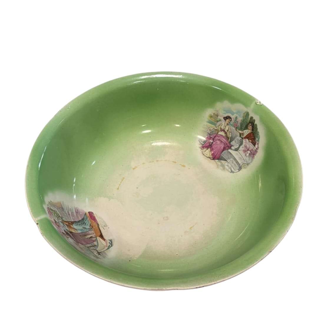 Aguamanil y palangana en porcelana opaca de Sevilla - Cositas Antiguas – La Guadaña, Anticuarios Online en Jerez , vender antigüedades, muebles antiguos