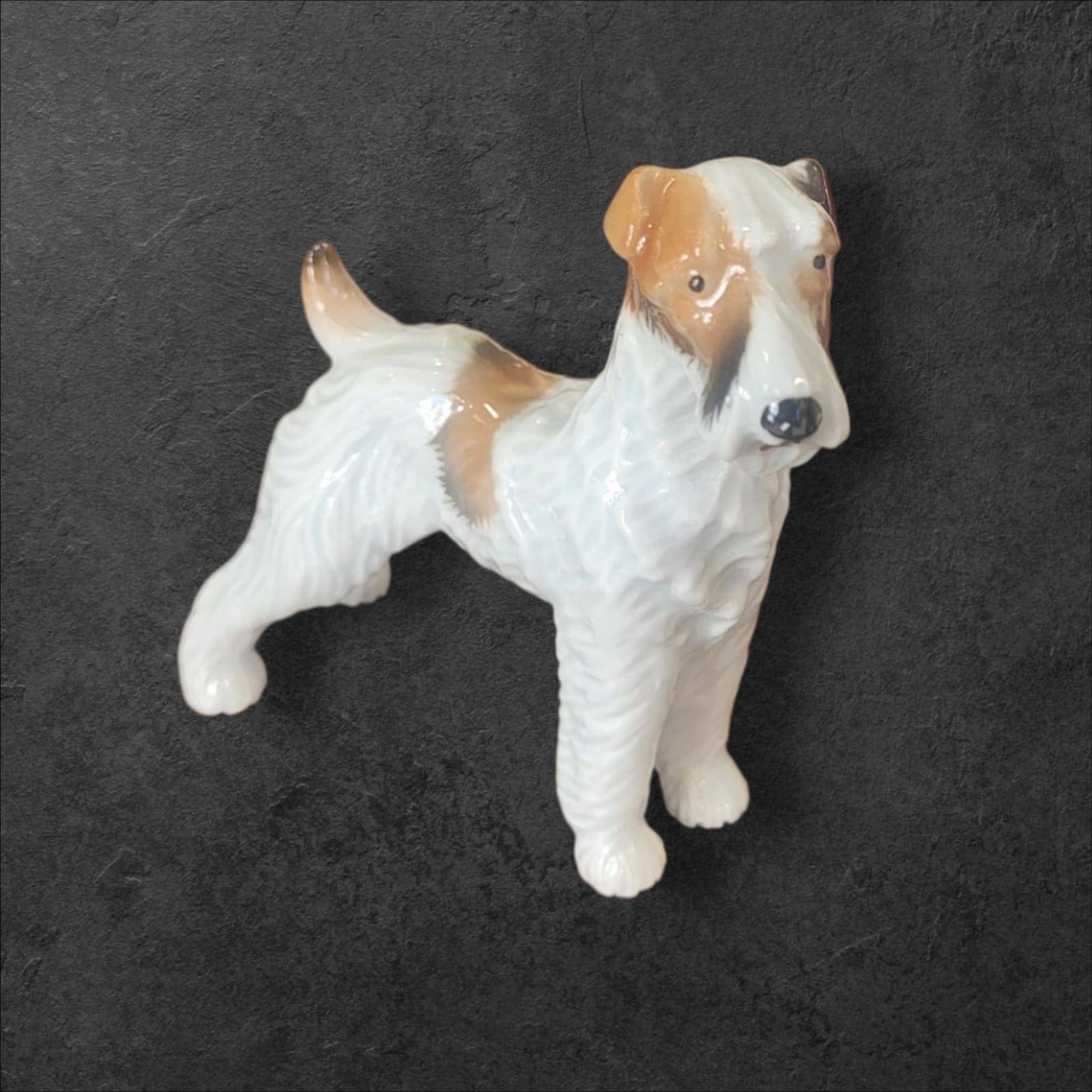 Perro Fox Terrier porcelana alemana Limbach años 50 vintage - Cositas Antiguas – La Guadaña, Anticuarios Online en Jerez , vender antigüedades, muebles antiguos