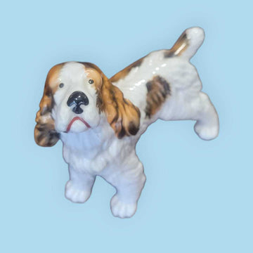 Perro Cocker de Porcelana Alemana Trébol años 50 - Cositas Antiguas – La Guadaña, Anticuarios Online en Jerez , vender antigüedades, muebles antiguos