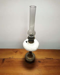 Quinqué vintage con opalina blanca y tulipa de cristal - Cositas Antiguas – La Guadaña, Anticuarios Online en Jerez , vender antigüedades, muebles antiguos