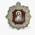 Relicario Virgen con Niño en marco plateado — arte sacro - Cositas Antiguas – La Guadaña, Anticuarios Online en Jerez , vender antigüedades, muebles antiguos