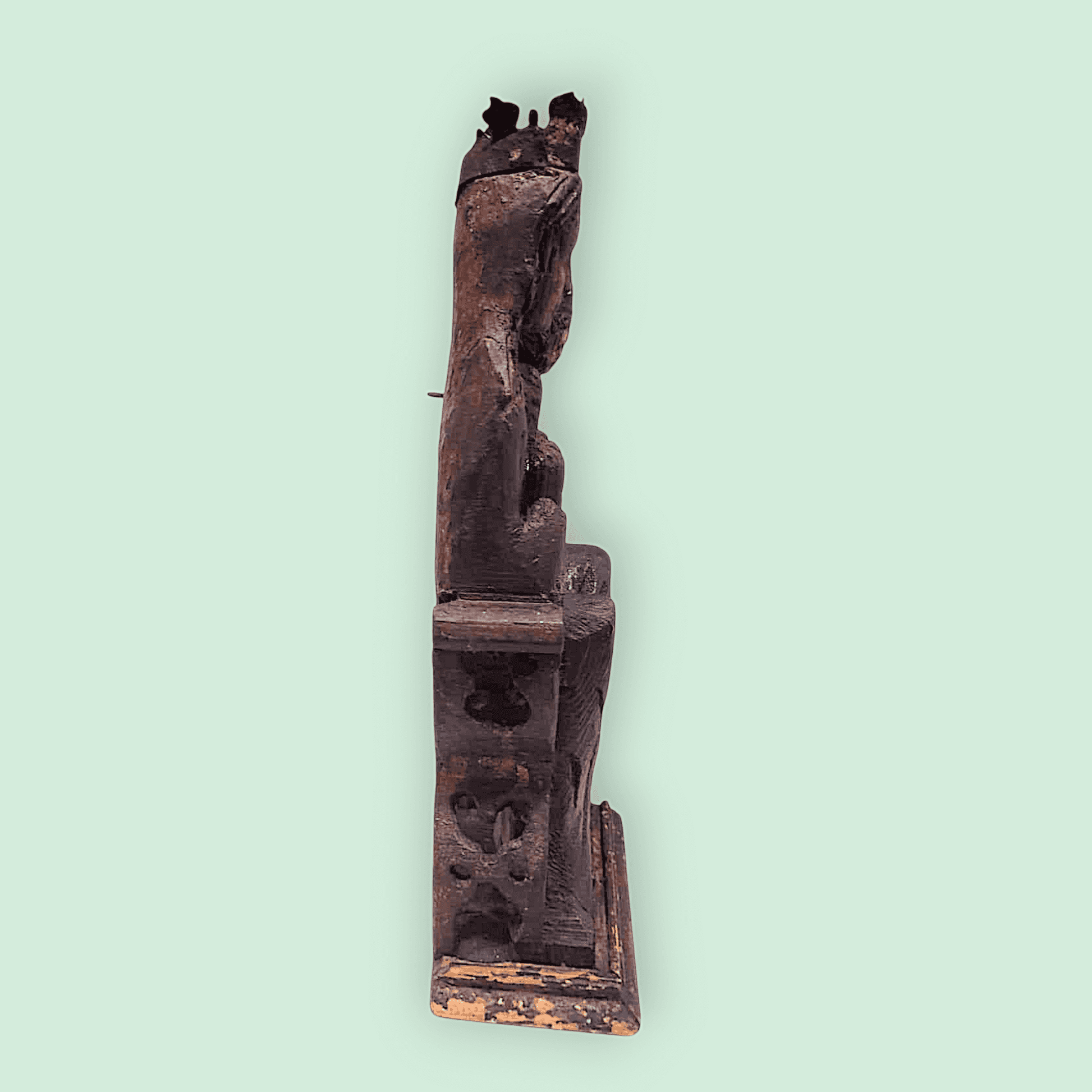 Virgen María con Niño Jesús en roble tallado estilo románico - Cositas Antiguas – La Guadaña, Anticuarios Online en Jerez , vender antigüedades, muebles antiguos