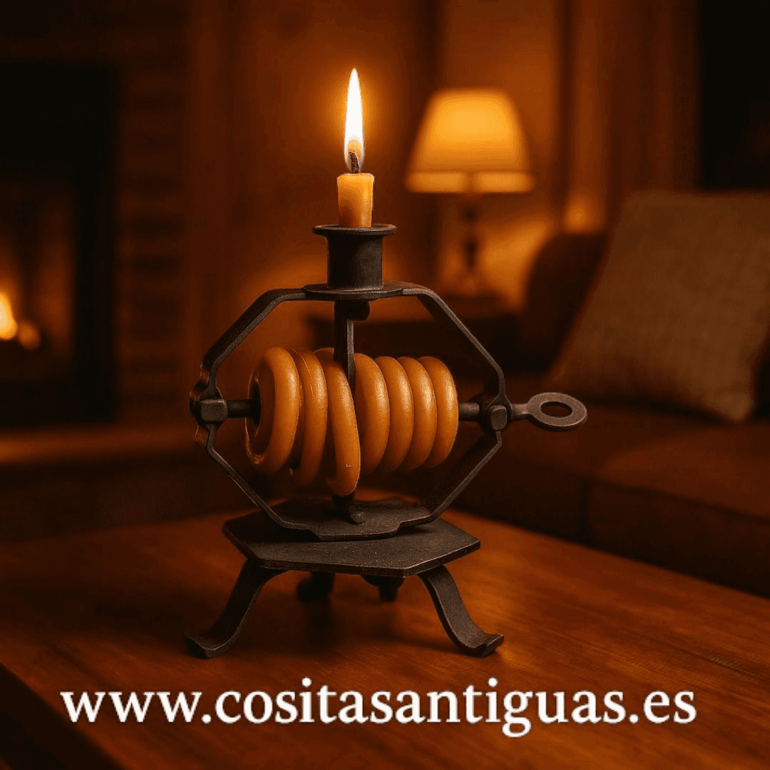 Palmatoria antigua de hierro forjado con velas en espiral - Cositas Antiguas – La Guadaña, Anticuarios Online en Jerez , vender antigüedades, muebles antiguos