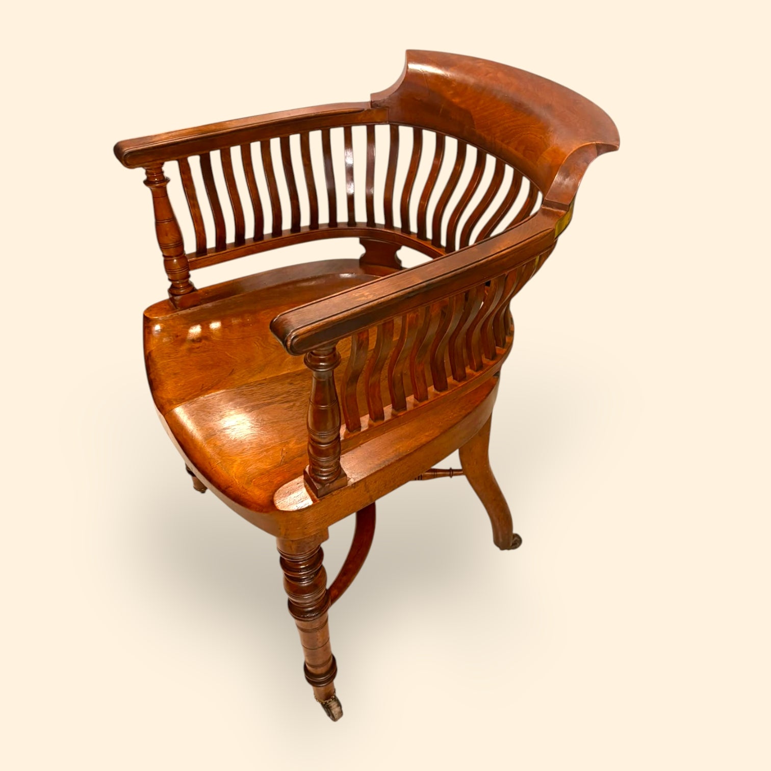 Silla de escritorio giratoria inglesa de roble - Cositas Antiguas – La Guadaña, Anticuarios Online en Jerez , vender antigüedades, muebles antiguos