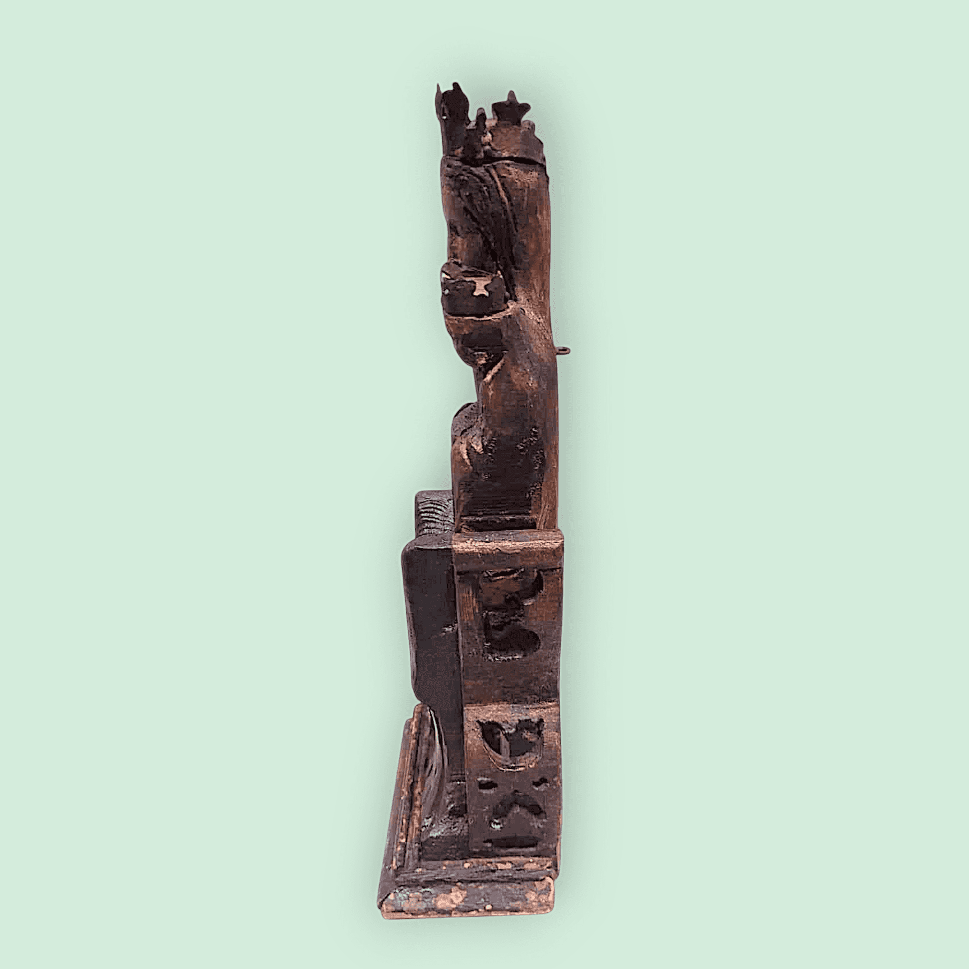 Virgen María con Niño Jesús en roble tallado estilo románico - Cositas Antiguas – La Guadaña, Anticuarios Online en Jerez , vender antigüedades, muebles antiguos